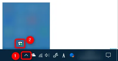 「盾」のアイコンをクリックしてもよいです